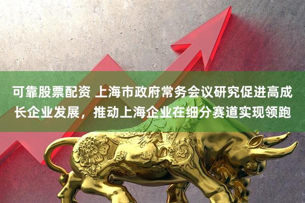 可靠股票配资 上海市政府常务会议研究促进高成长企业发展，推动上海企业在细分赛道实现领跑